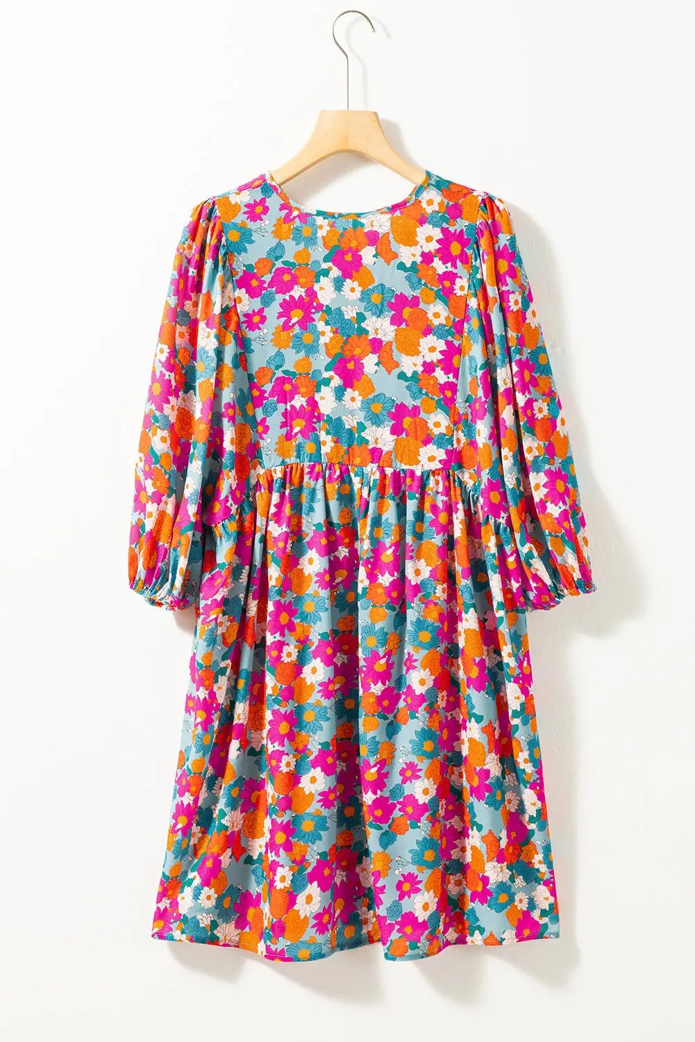 Lena Floral Bubble Sleeve Babydoll Dress for Women - Love Salve